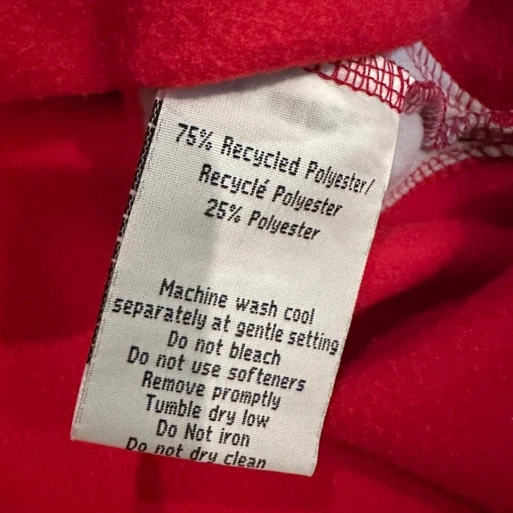 NORTH END MENS LARGE RED AND GRAY FLEECE JACKET NEW 3/4 ZIP